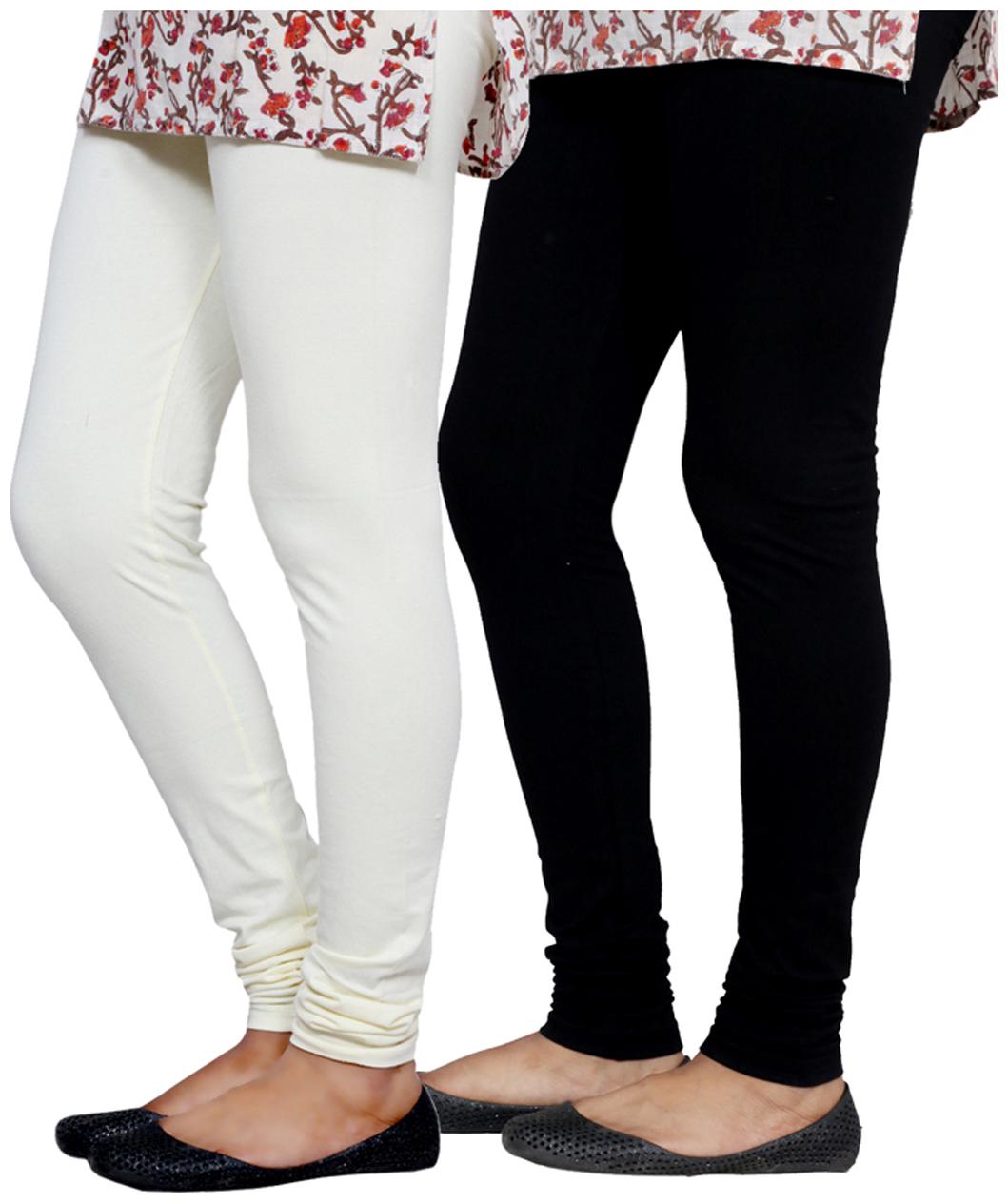 

IndiWeaves Multi Color Cotton Churidar Legging Pack of 2