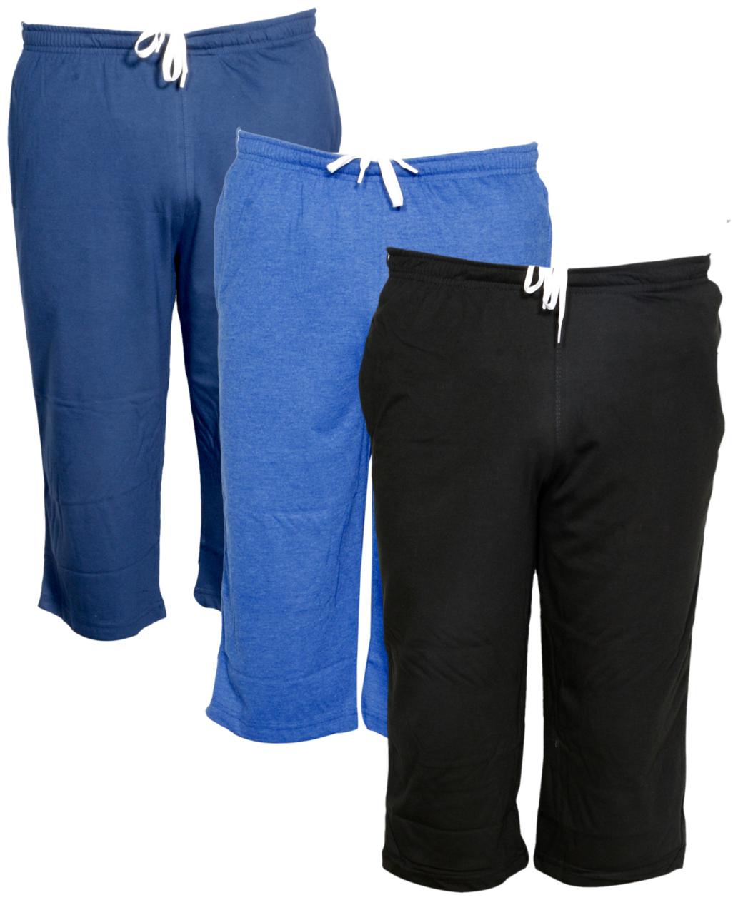 

IndiWeaves Men s Regular Fit Capri (Pack of -3) Blue Blue Black 38