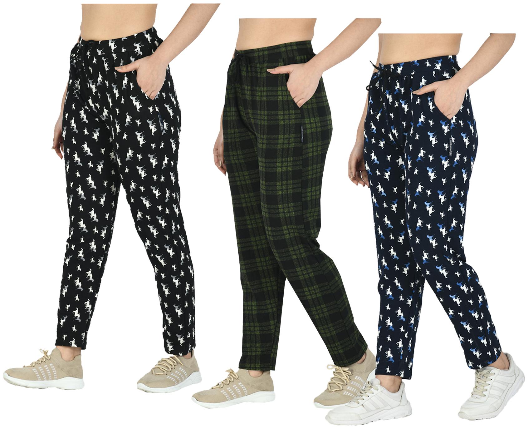 

Indiweaves Women Regular fit Polyester Printed Track pants - Multi