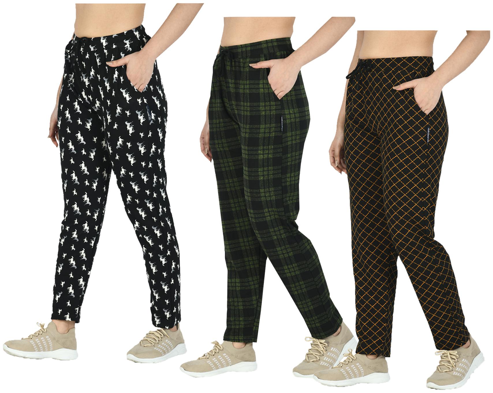 

Indiweaves Women Regular fit Polyester Printed Track pants - Multi