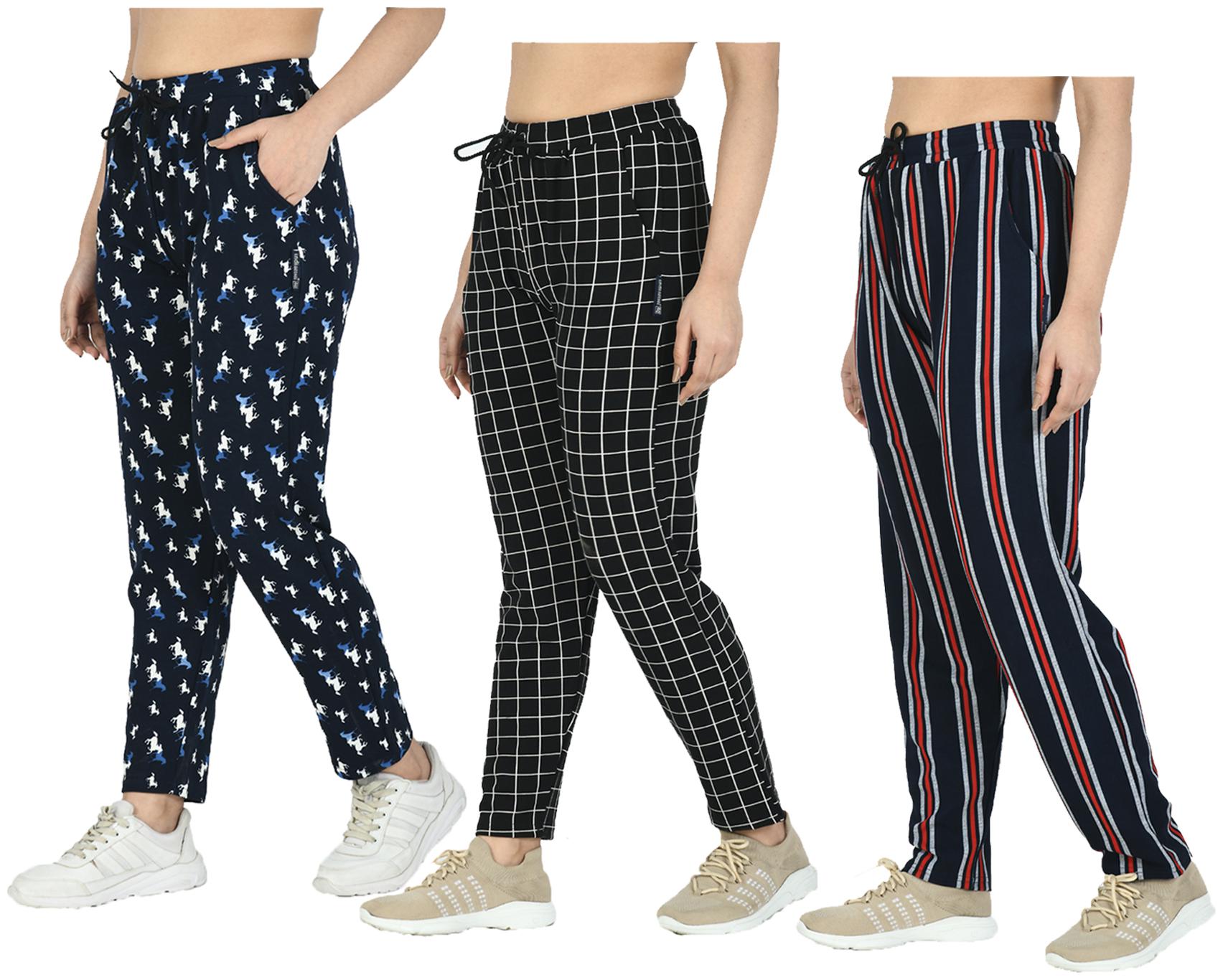 

Indiweaves Women Regular fit Polyester Printed Track pants - Multi