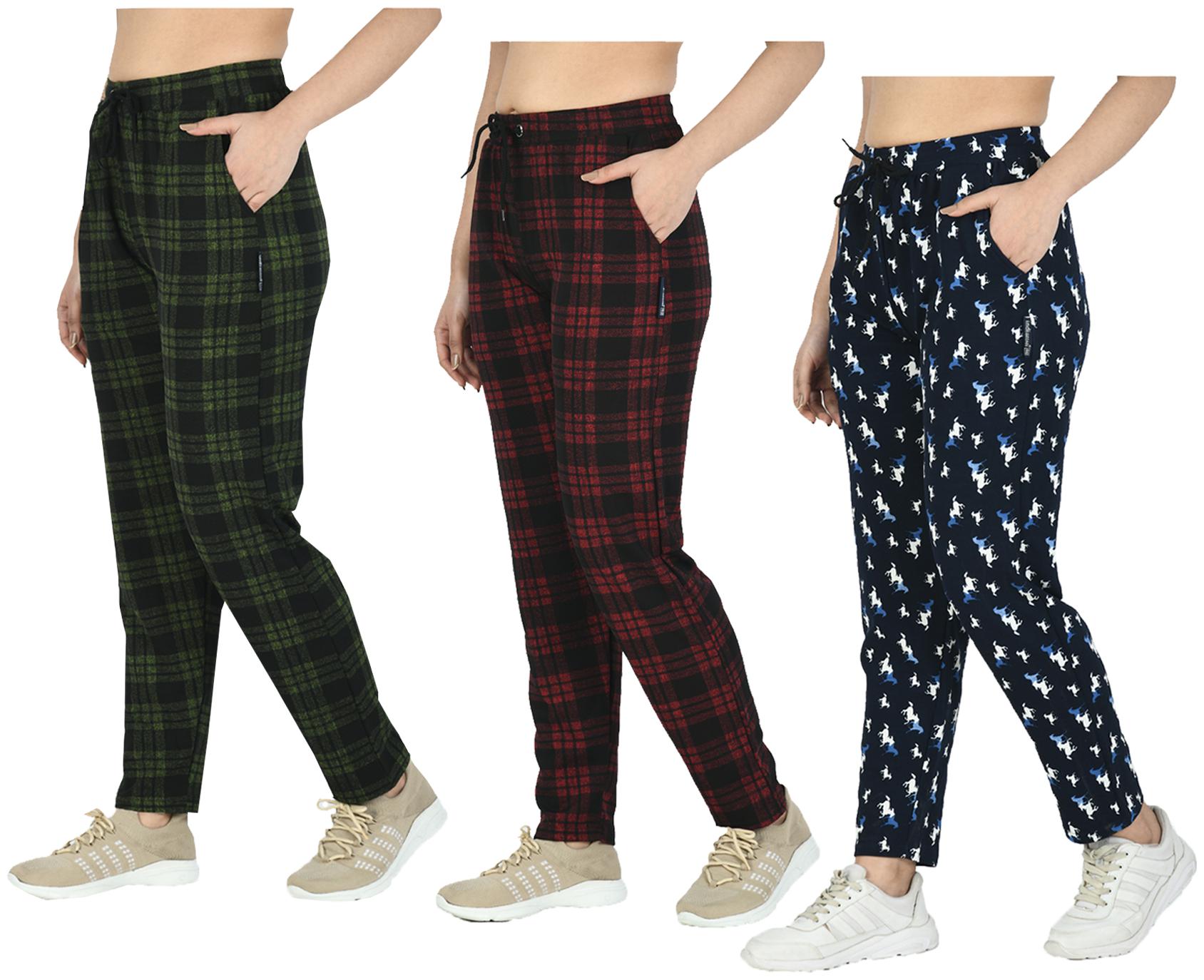 

Indiweaves Women Regular fit Polyester Printed Track pants - Multi