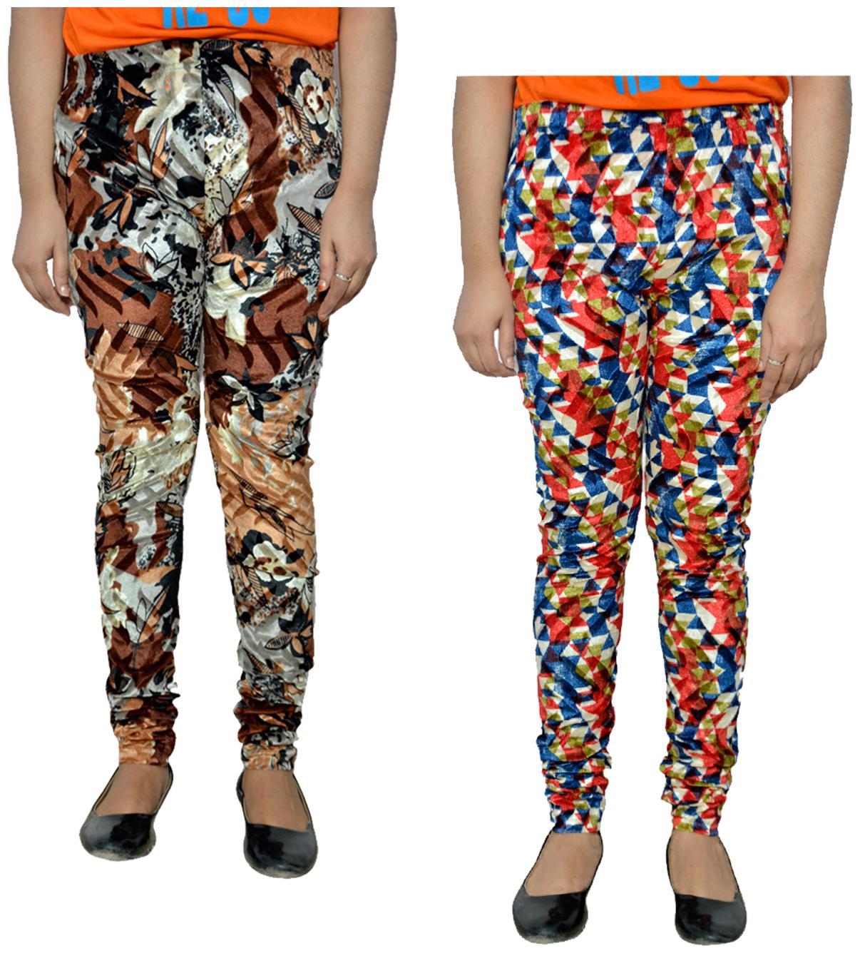 

IndiWeaves Printed Velvet Leggings for Women Multi Color