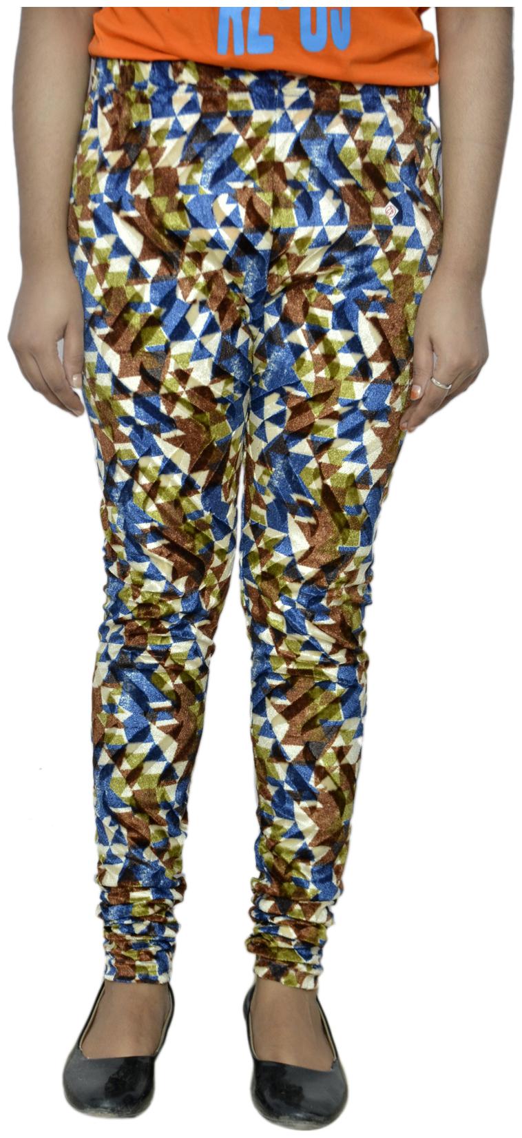 

IndiWeaves Printed Velvet Leggings for Women Multi Color
