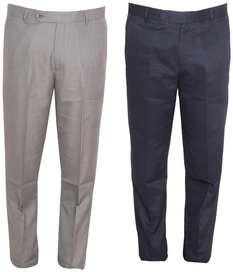 

Indiweaves Men Solid Regular Fit Formal Trouser - Multi