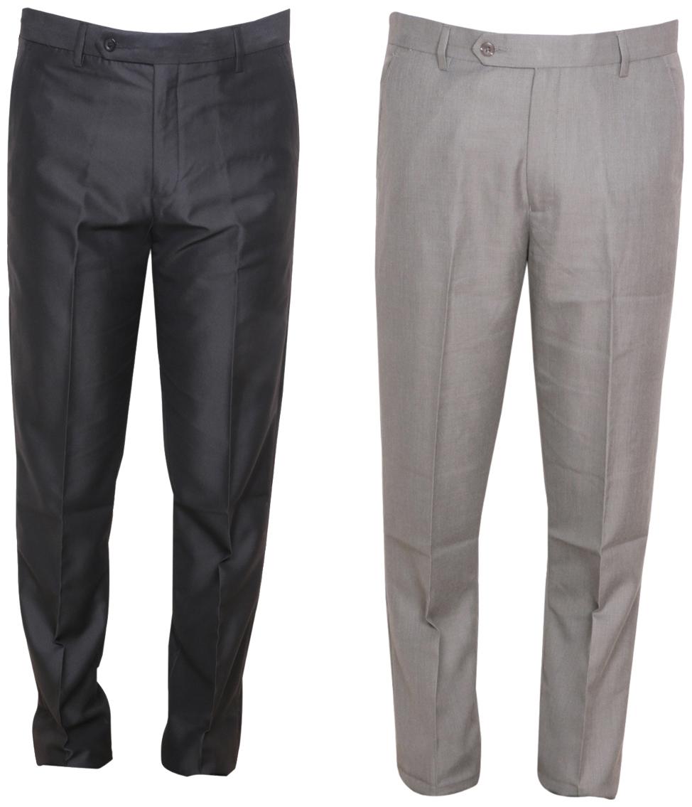 

Indiweaves Men Solid Regular Fit Formal Trouser - Multi