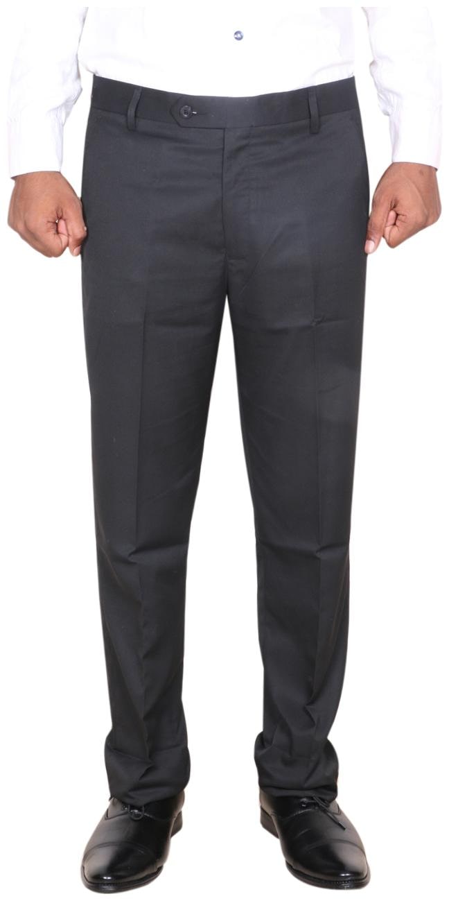

Indiweaves Men Solid Regular Fit Formal Trouser - Black