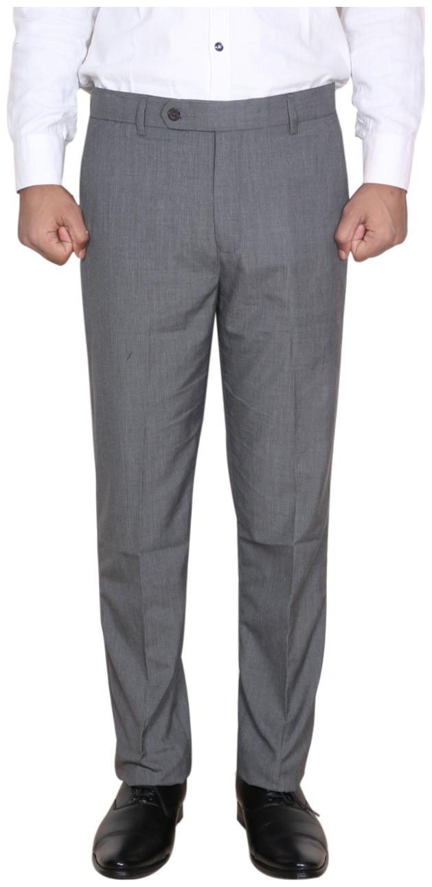 

Indiweaves Men Solid Regular Fit Formal Trouser - Grey