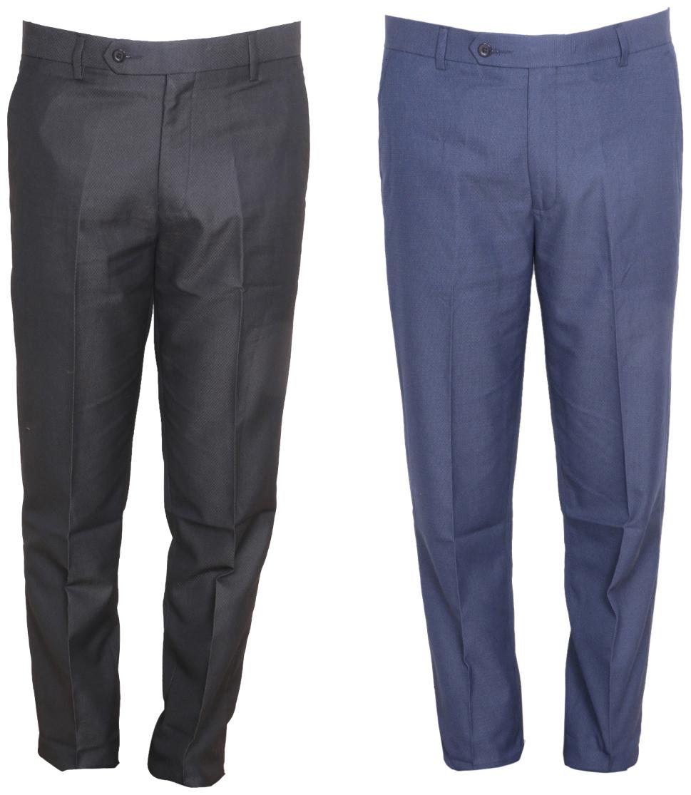 

Indiweaves Men Solid Regular Fit Formal Trouser - Grey