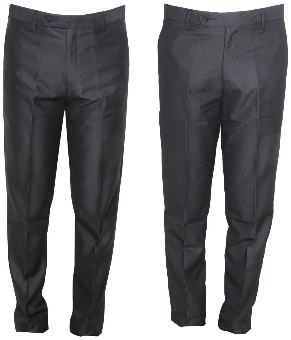 

Indiweaves Men Solid Regular Fit Formal Trouser - Black