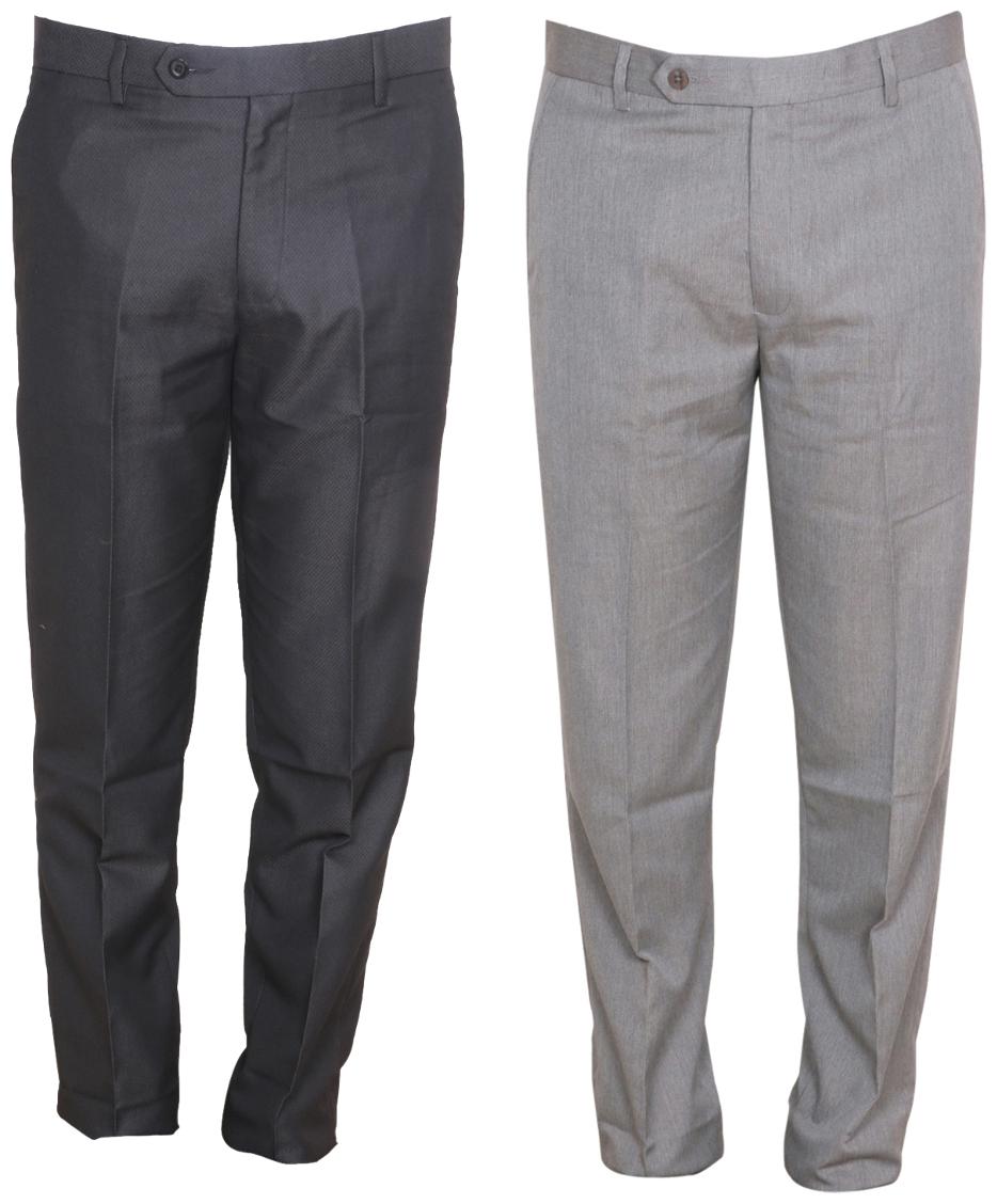 

Indiweaves Men Solid Regular Fit Formal Trouser - Multi