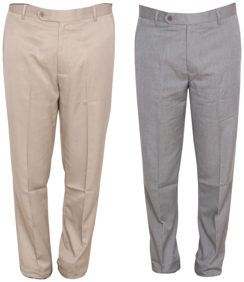 

Indiweaves Men Solid Regular Fit Formal Trouser - Brown