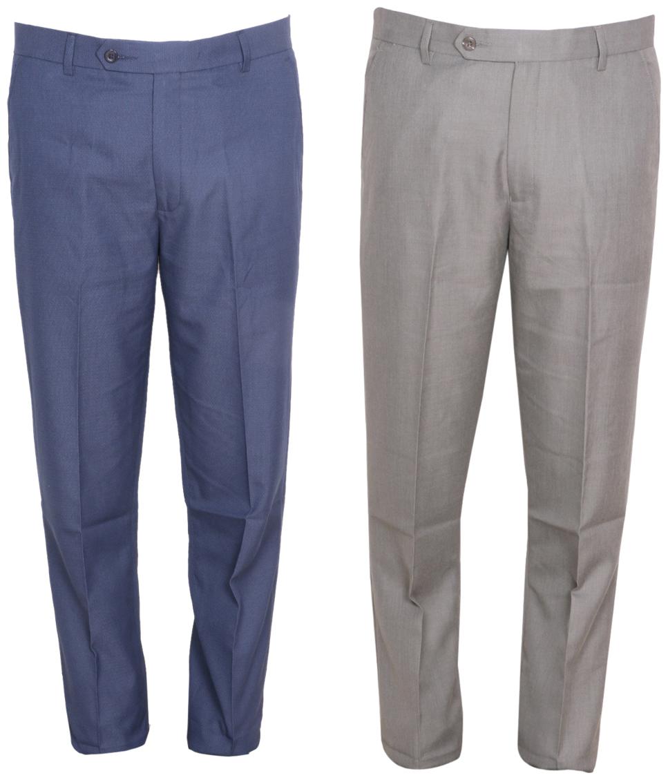 

Indiweaves Men Solid Regular Fit Formal Trouser - Multi