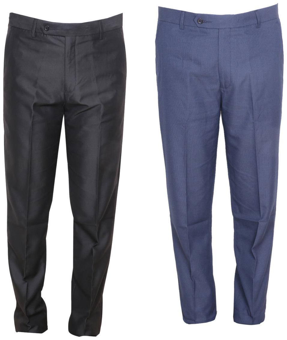 

Indiweaves Men Solid Regular Fit Formal Trouser - Multi