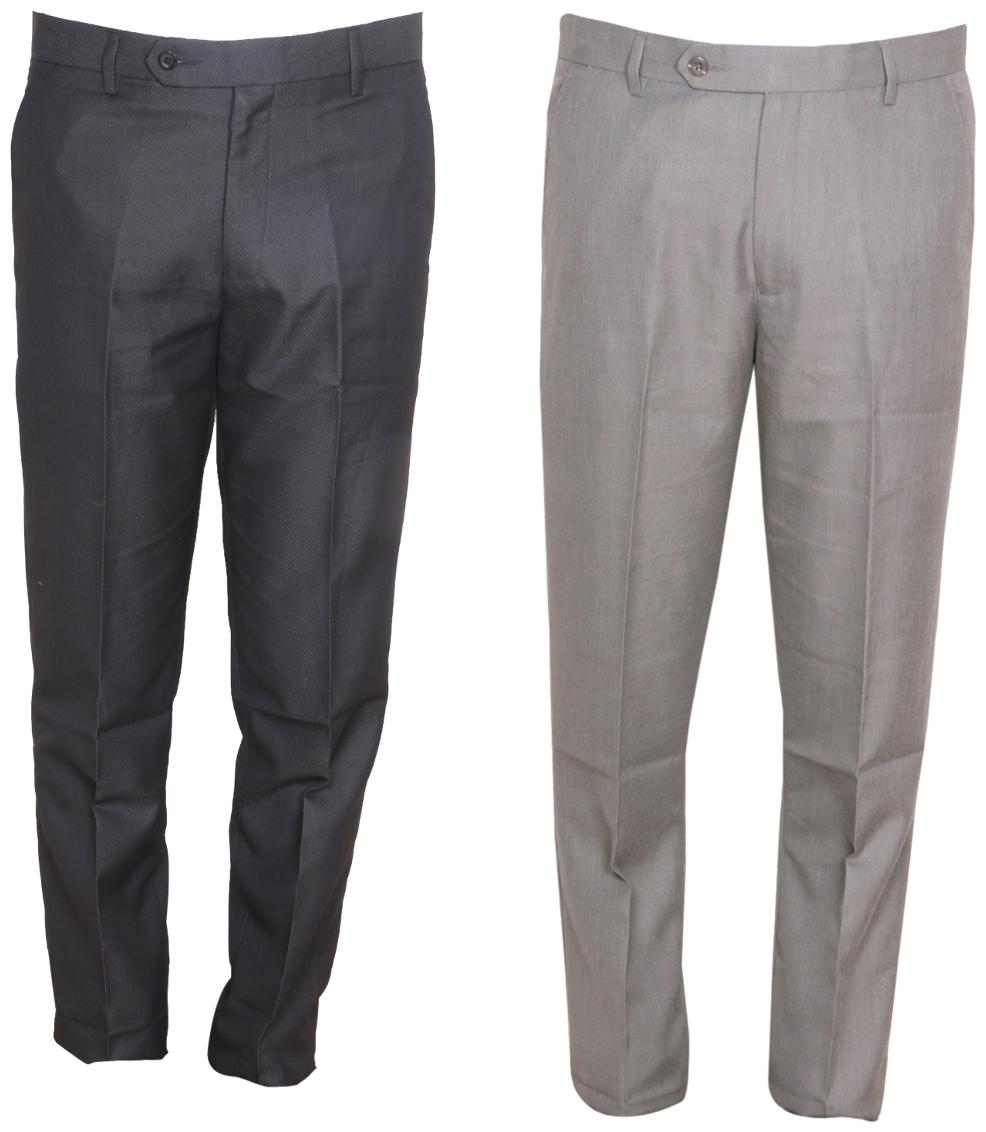 

Indiweaves Men Solid Regular Fit Formal Trouser - Multi
