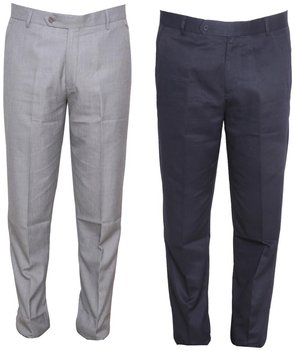 

Indiweaves Men Solid Regular Fit Formal Trouser - Multi