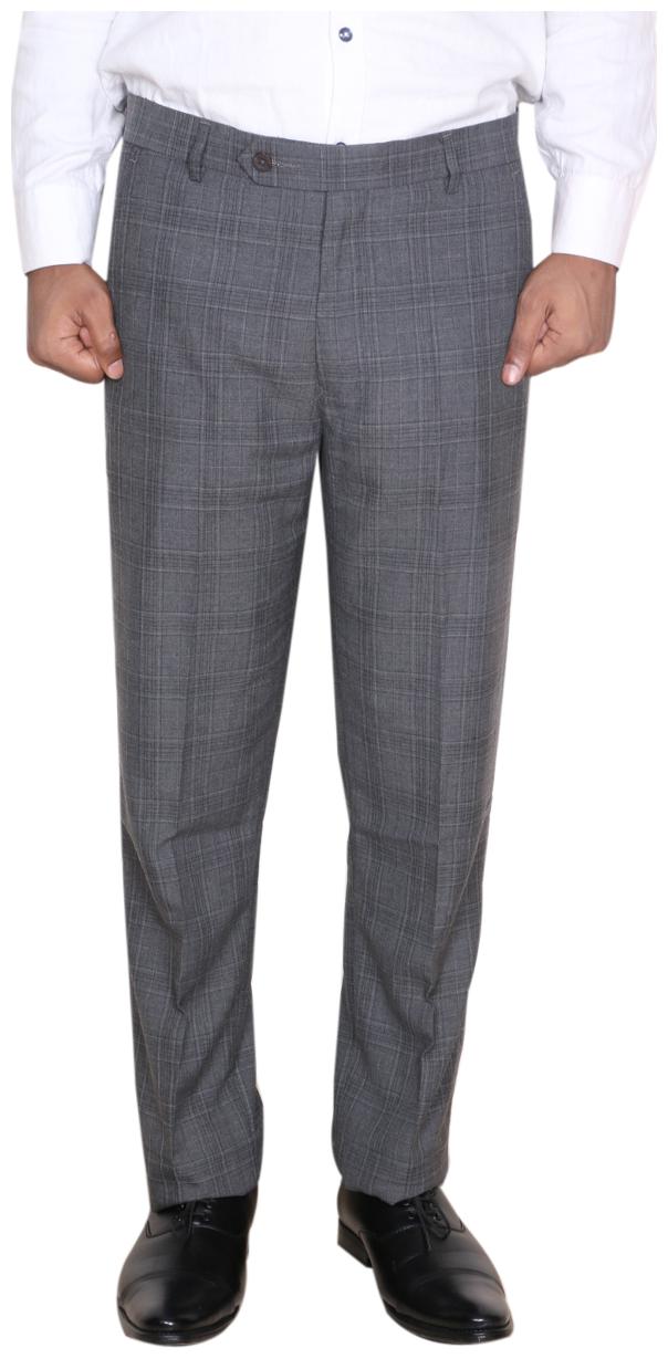 

Indiweaves Men Checked Regular Fit Formal Trouser - Grey
