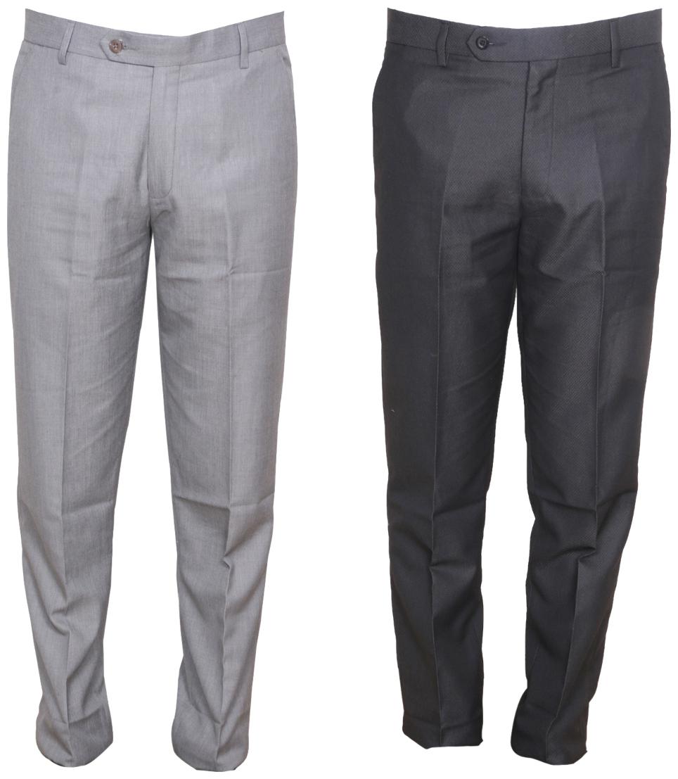 

Indiweaves Men Solid Regular Fit Formal Trouser - Multi