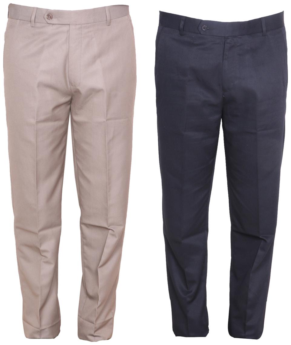 

Indiweaves Men Solid Regular Fit Formal Trouser - Multi