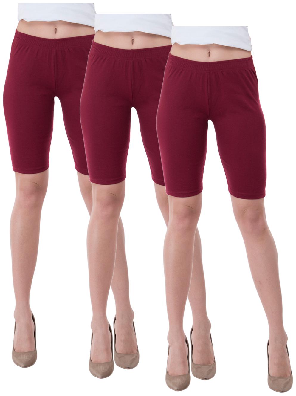

Indiweaves Women Solid Regular shorts - Maroon