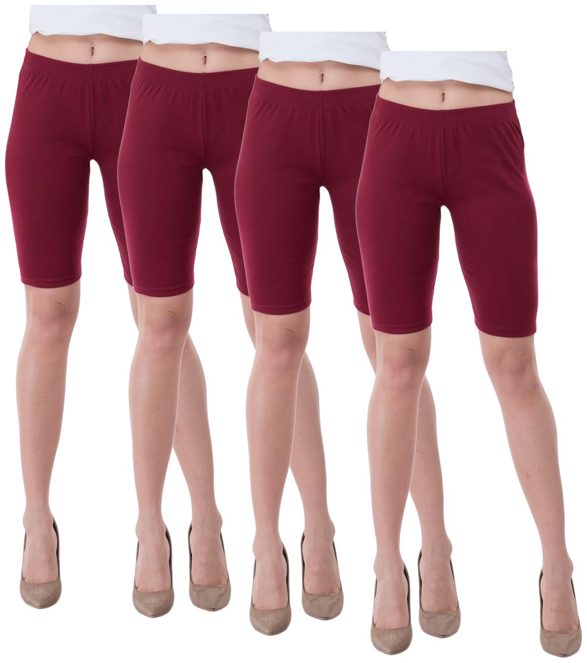 

Indiweaves Women Solid Regular shorts - Maroon