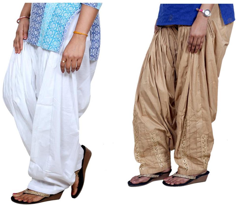 

IndiWeaves Women Cotton Full-Patiala with Dabang Jalidar Full-Patiala Salwar Set of-2
