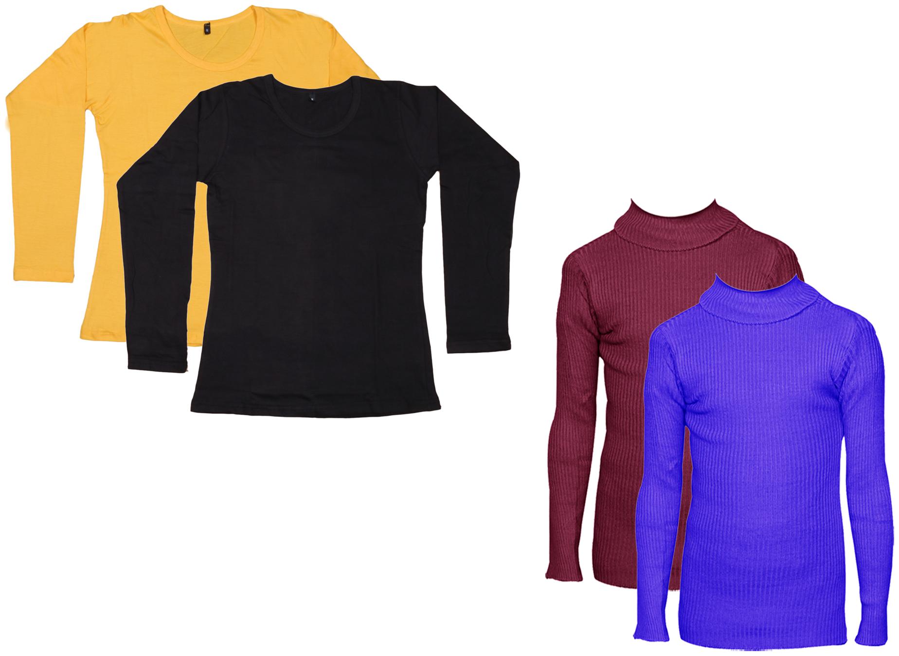 

Indiweaves Women Purple Regular fit Round neck Cotton T shirt