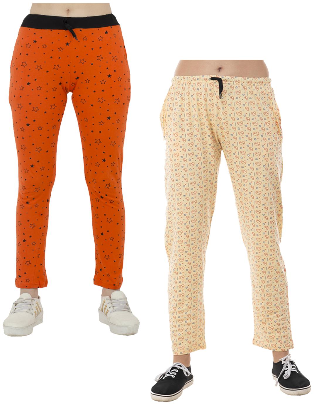 

Indiweaves Women Regular fit Cotton Printed Track pants - Multi