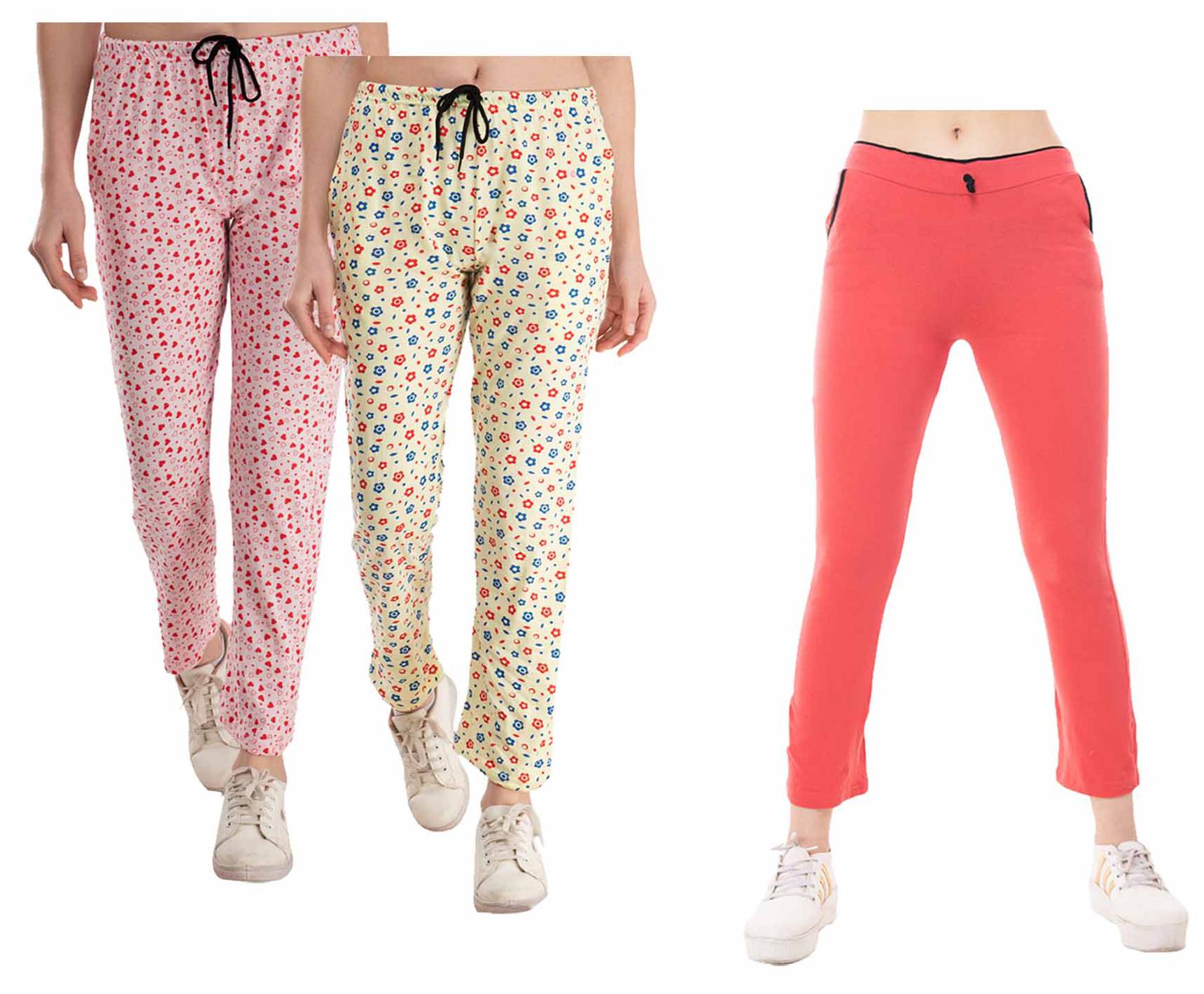 

Indiweaves Women Regular fit Cotton Printed Track pants - Multi