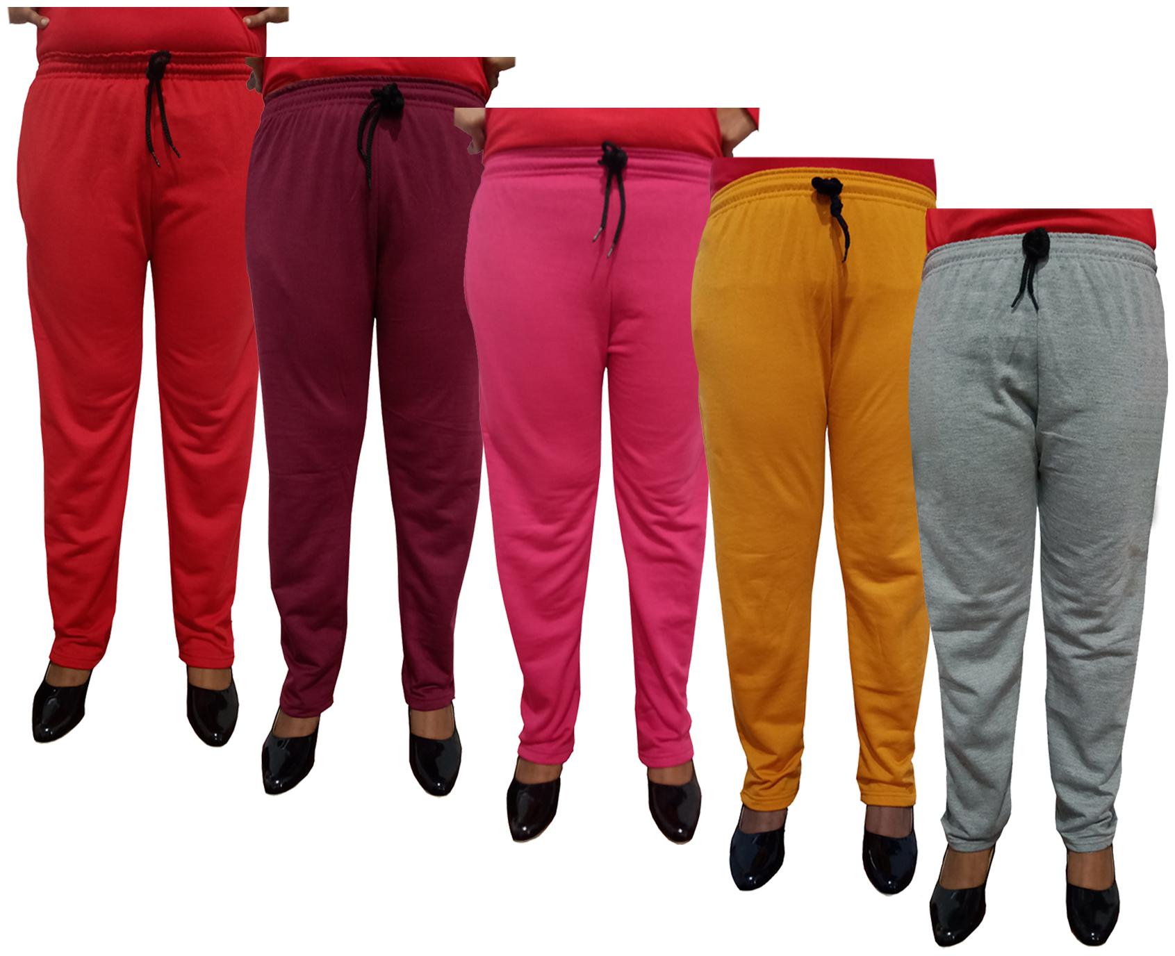 

Indiweaves Women Regular fit Fleece Solid Track pants - Multi