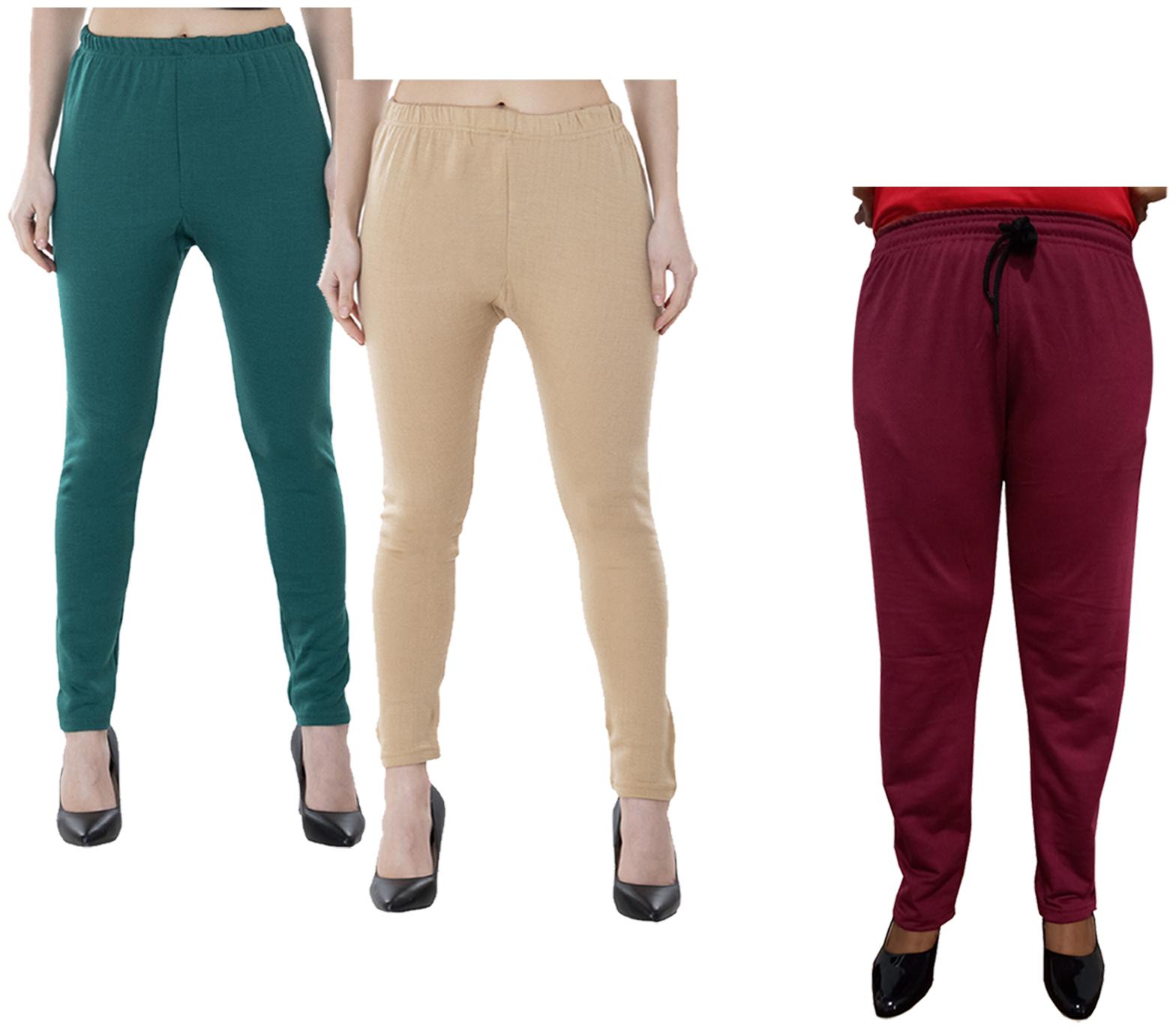 

Indiweaves Women Regular fit Fleece Solid Track pants - Multi
