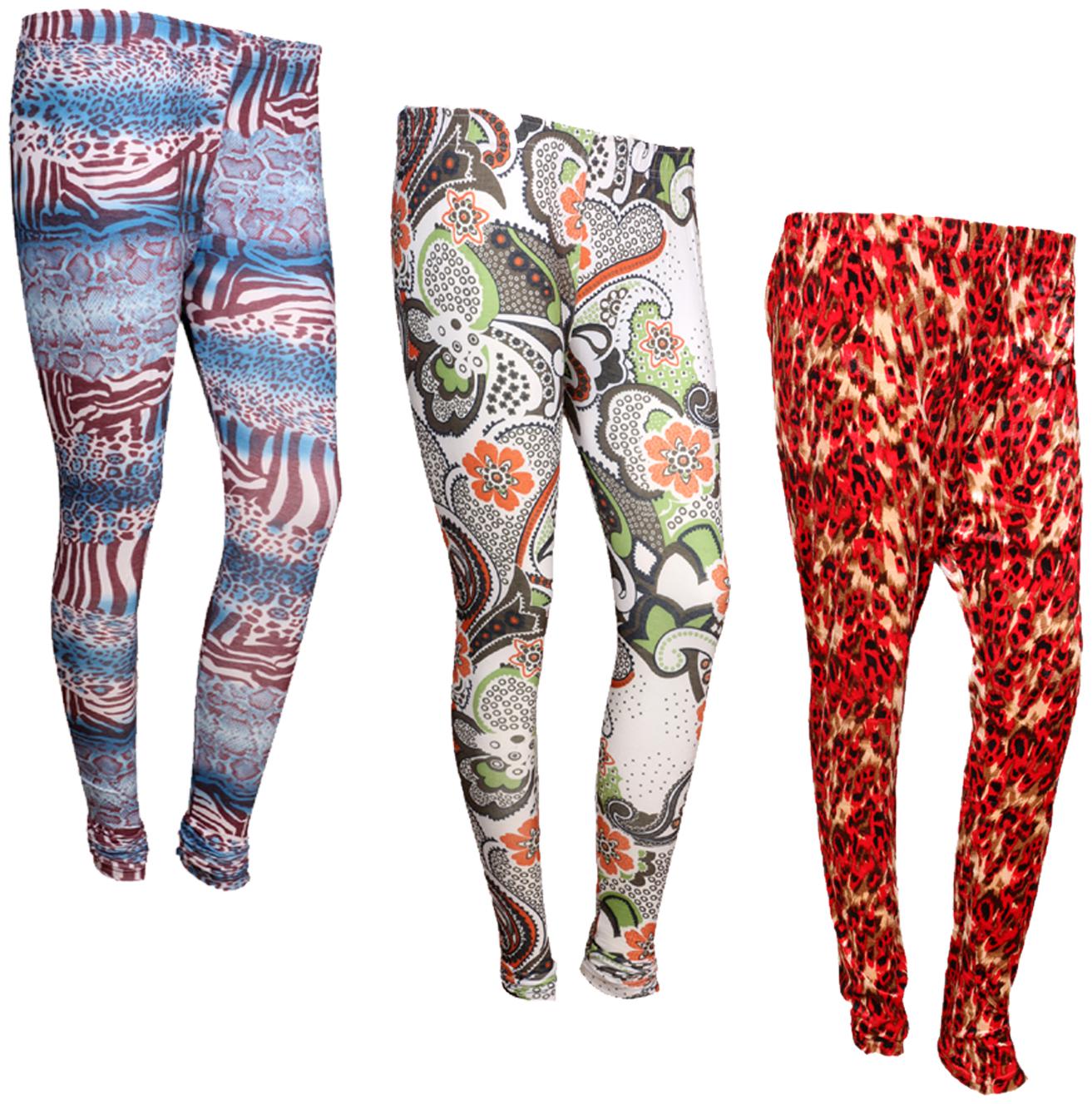 

IndiWeaves Women Cotton Printed Legging and Velvet Printed Leggings (Pack of 3)