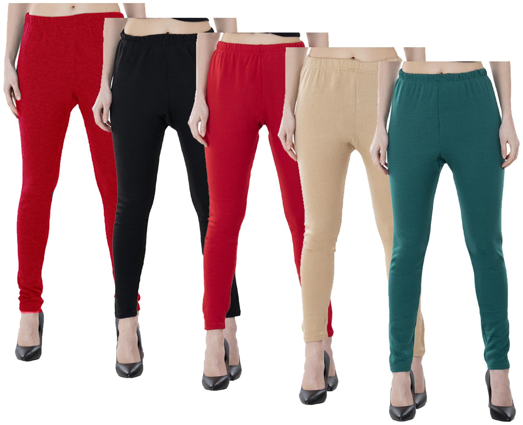 

IndiWeaves Women Warm Wollen Lycra Legging (Pack of 5)