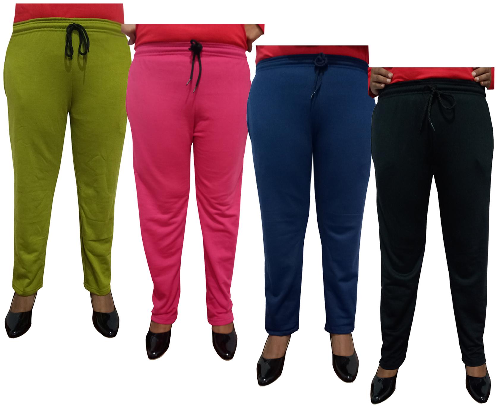 

Indiweaves Women Regular fit Fleece Solid Track pants - Multi