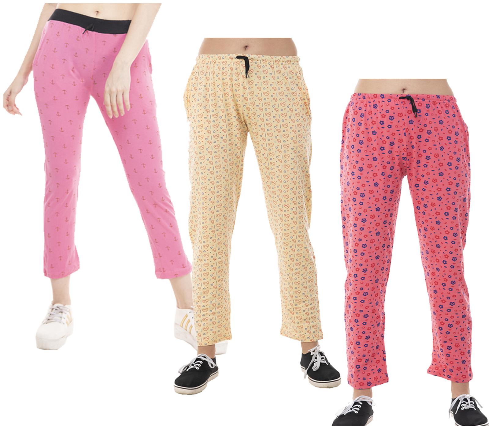 

Indiweaves Women Regular fit Cotton Printed Track pants - Multi