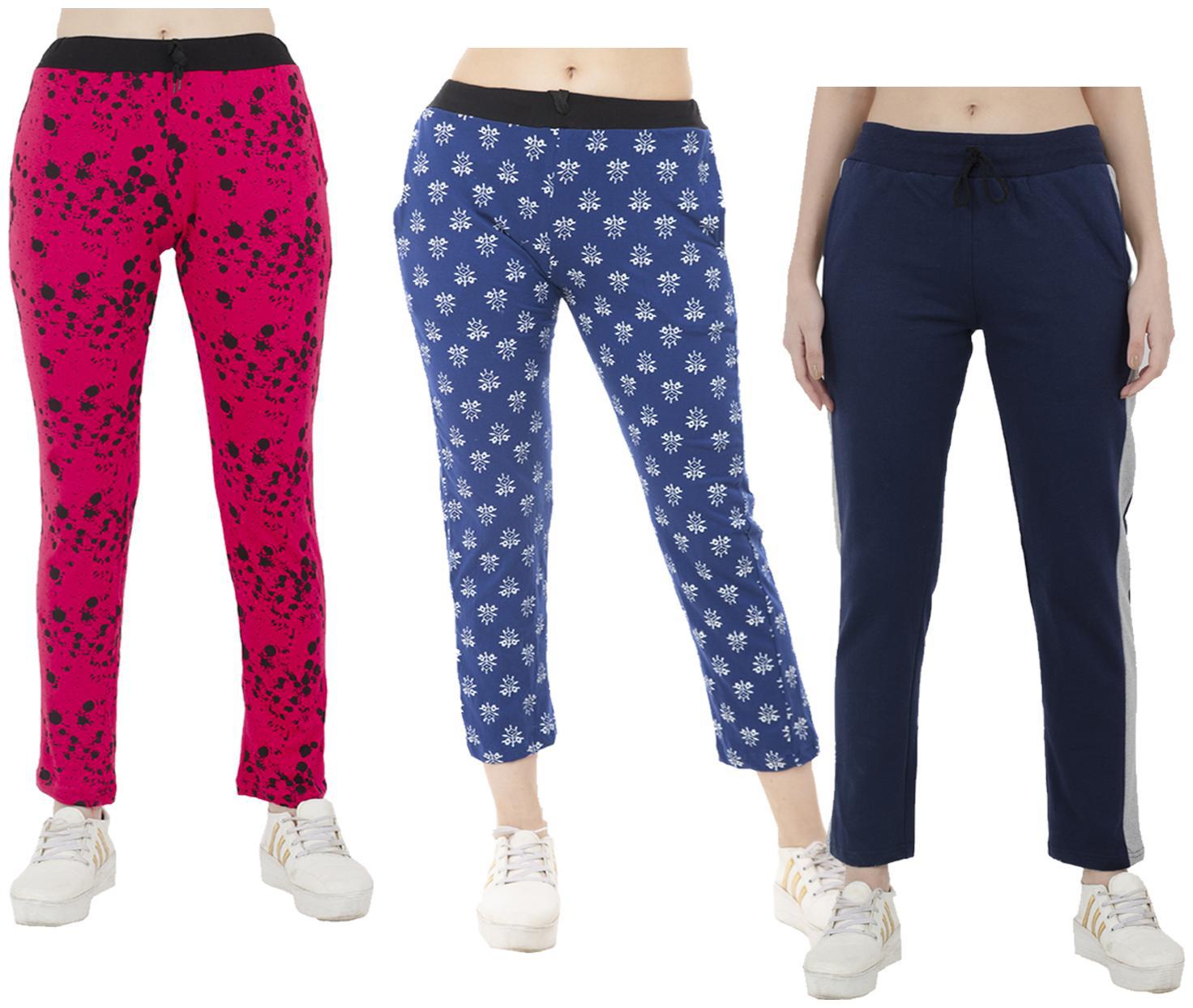 

Indiweaves Women Regular fit Polyester Printed Track pants - Multi