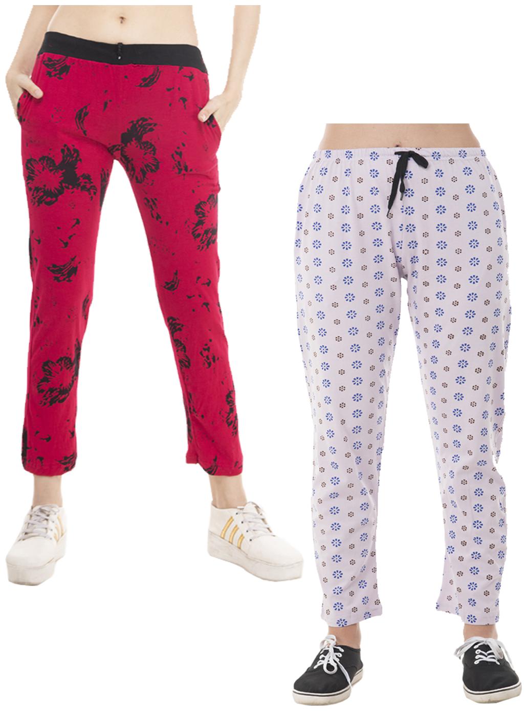 

Indiweaves Women Regular fit Cotton Printed Track pants - Multi