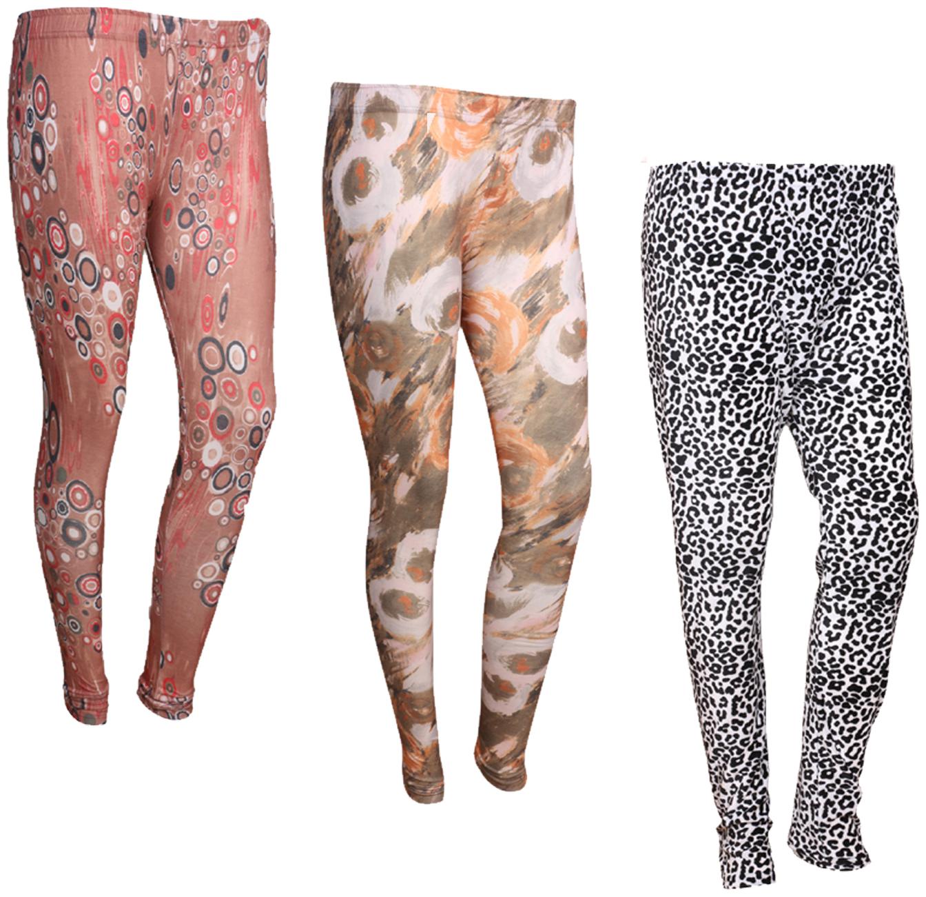 

IndiWeaves Women Cotton Printed Legging and Velvet Printed Leggings (Pack of 3)