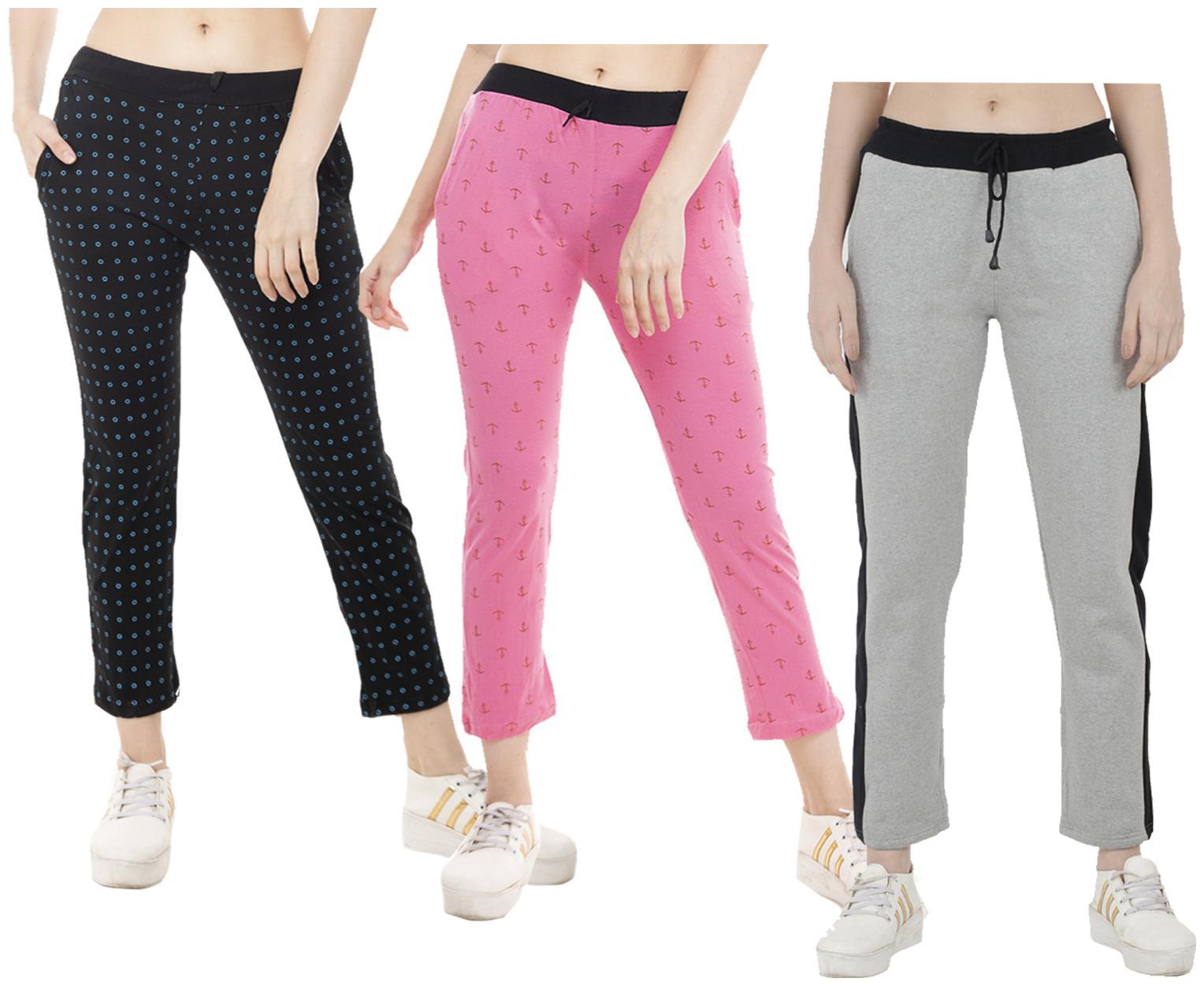 

Indiweaves Women Regular fit Polyester Printed Track pants - Multi