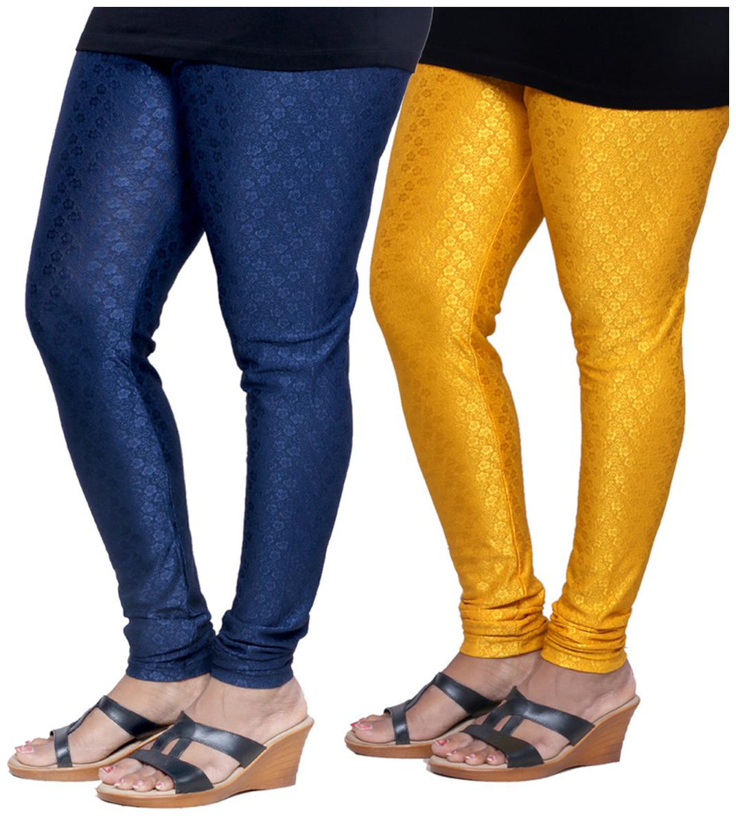 

IndiWeaves Women s Jacquard Legging Combo Of 2