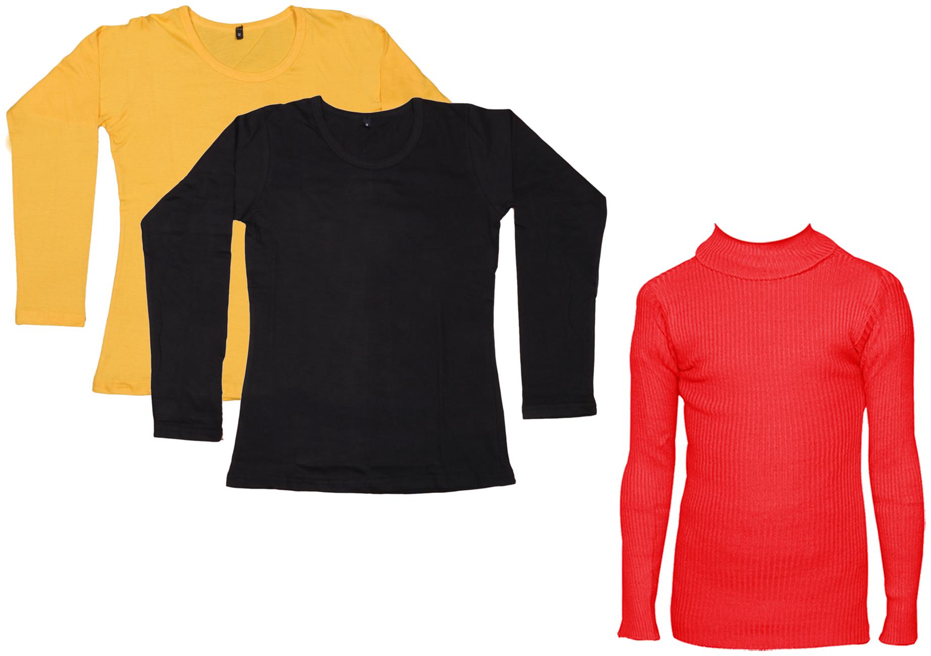 

Indiweaves Women Red Regular fit Round neck Cotton T shirt