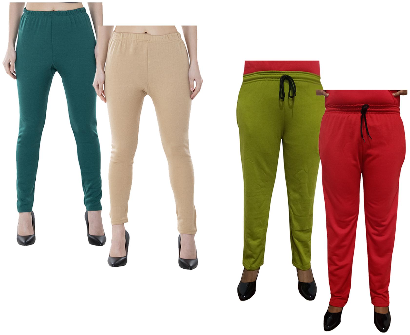 

Indiweaves Women Regular fit Fleece Solid Track pants - Multi