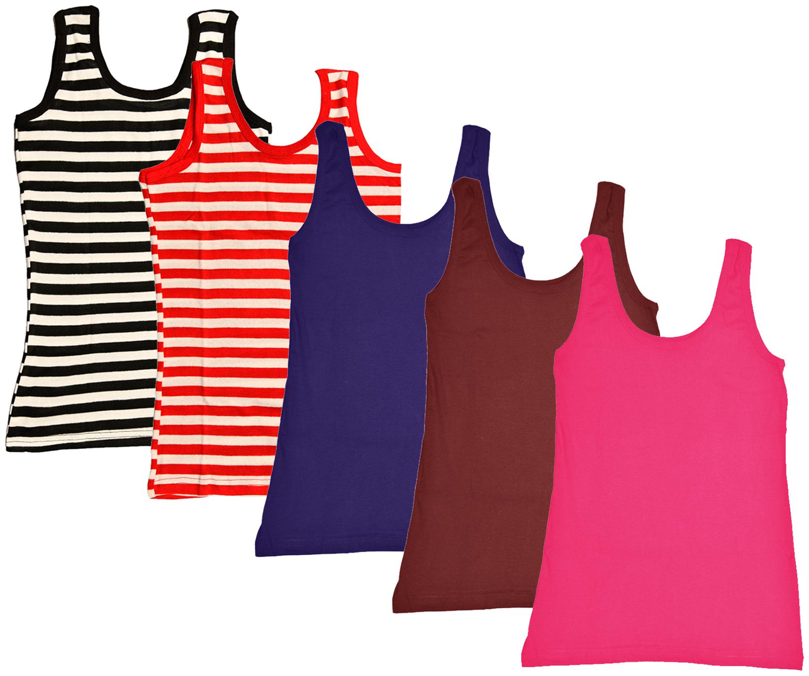 

Indiweaves Women Multi Regular fit U neck Cotton Tank top