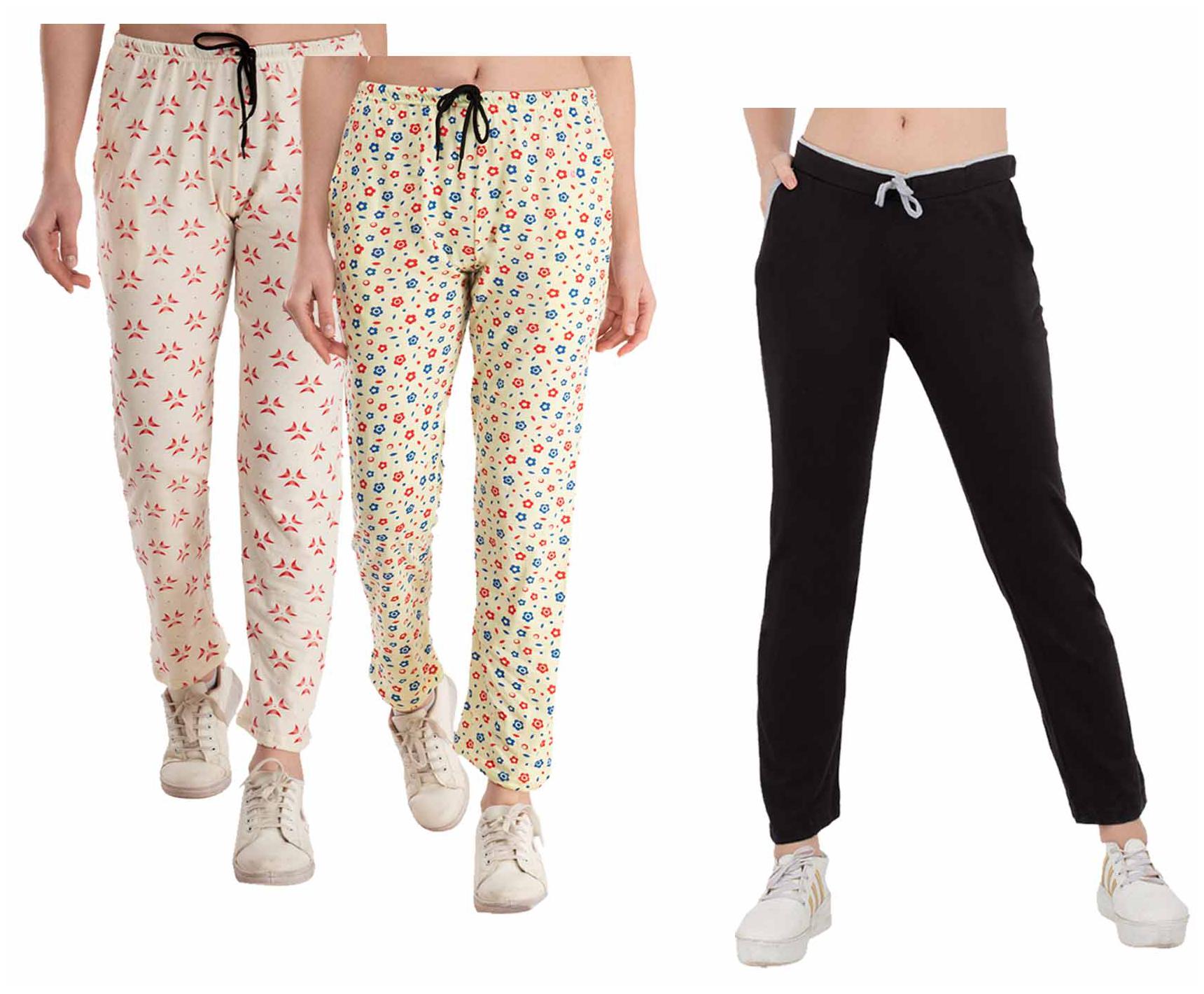 

Indiweaves Women Regular fit Cotton Printed Track pants - Multi