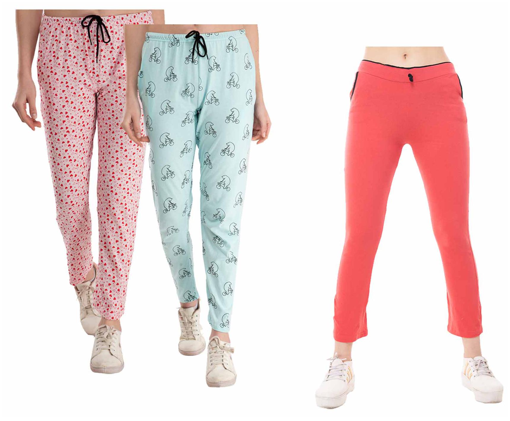 

Indiweaves Women Regular fit Cotton Printed Track pants - Multi