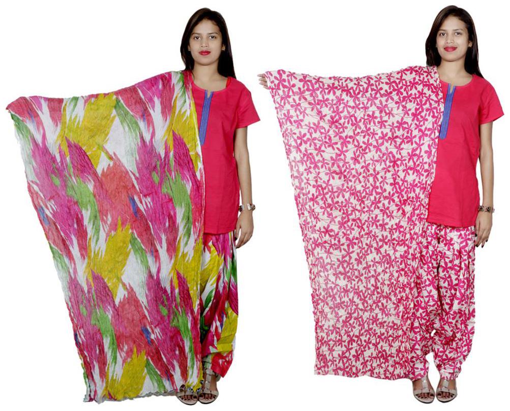 

Indiweaves Cotton Patiala Salwar With Dupatta Combo