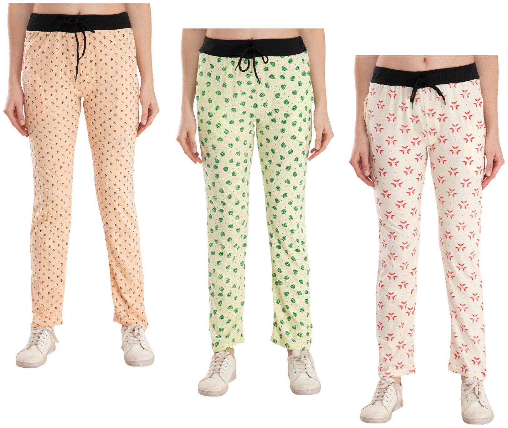 

Indiweaves Women Regular fit Cotton Printed Track pants - Multi