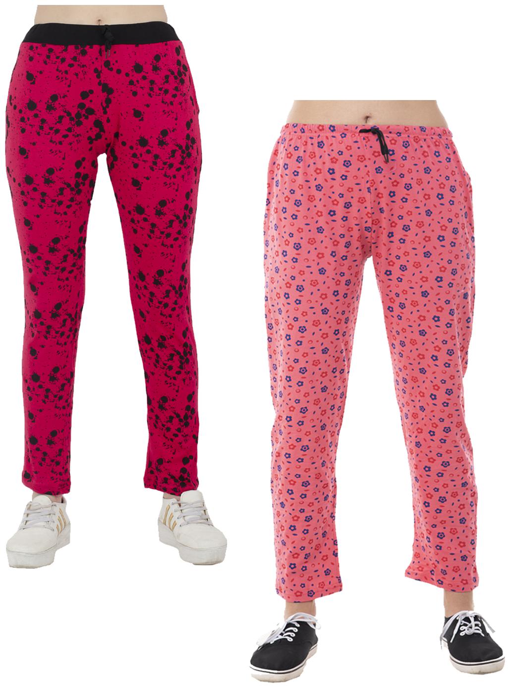 

Indiweaves Women Regular fit Cotton Printed Track pants - Multi