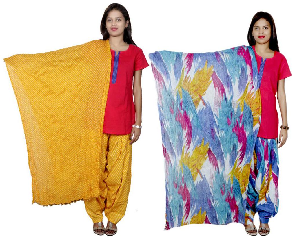 

Indiweaves Cotton Patiala Salwar With Dupatta Combo