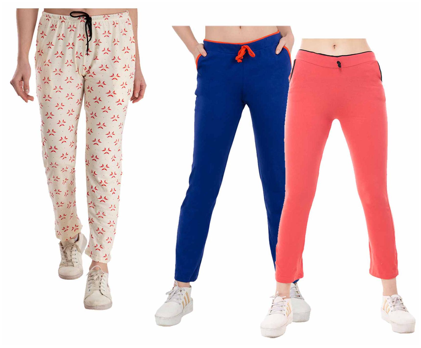 

Indiweaves Women Regular fit Cotton Printed Track pants - Multi